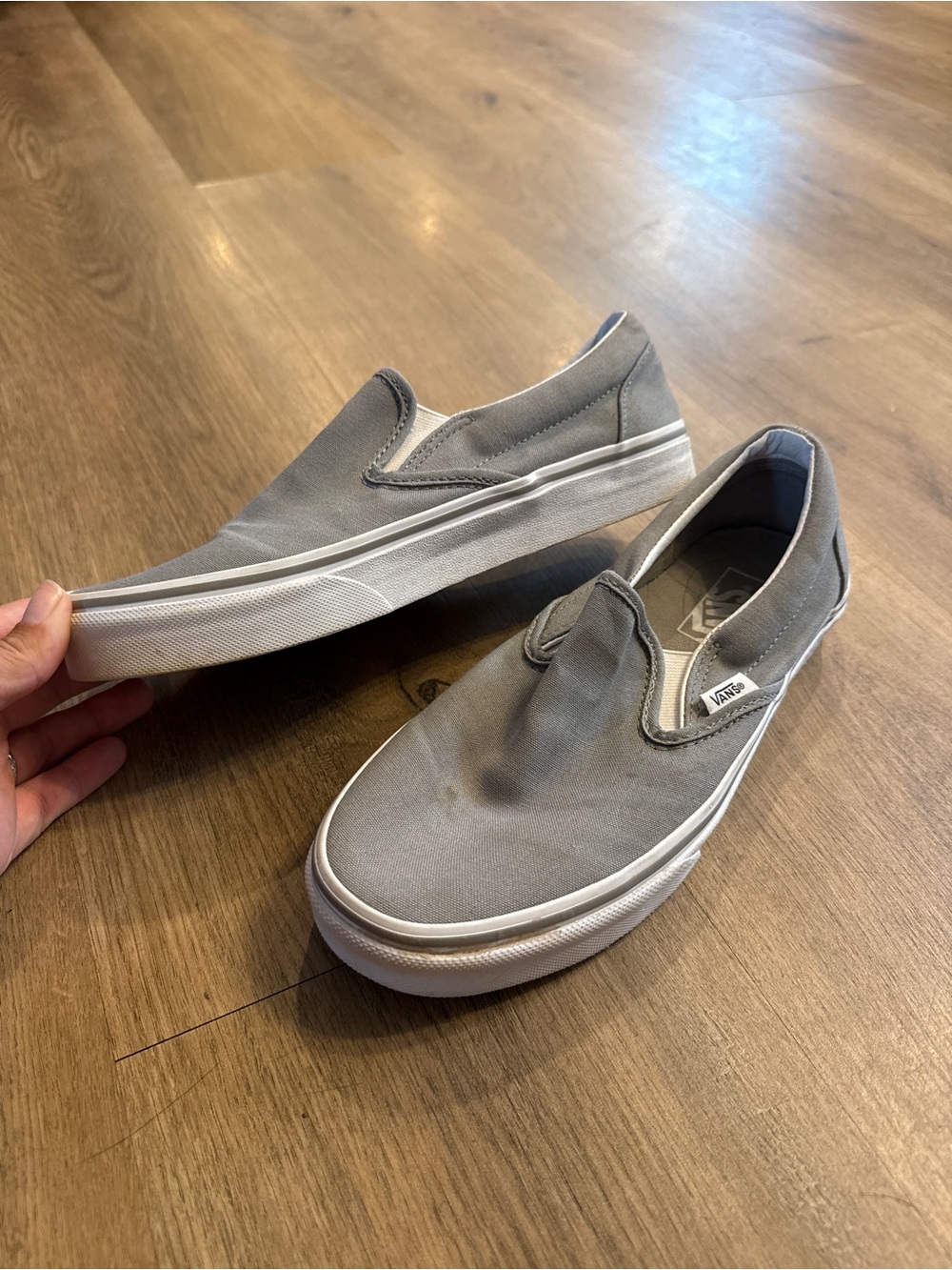 Vans Classic Slip-On Canvas Loafers - Light Gray